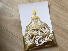 50pcs Metallic Gold Bridal Shower Laser Cut Wedding Invitations,Sweet 16 birthday Invitations - Kdecoration