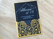 50pcs Pearl Gold Laser Cut Wedding Cards,Menu Cards,Rose Invitations Cards - Kdecoration