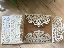 50pcs Pearl Cream Laser Cut Invitations,Laser Cut Wedding Cards,laser cut wedding Invitaitons - Kdecoration