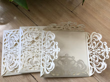 50pcs Pearl Cream Laser Cut Invitations,Laser Cut Wedding Cards,laser cut wedding Invitaitons - Kdecoration