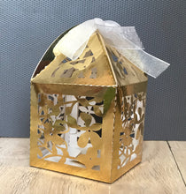 100pcs Metallic Gold Candy Gift Boxes with ribbon for Bridal Shower Engagement Shower Party,Laser Cut Wedding Gift Boxes,Favor Boxes - Kdecoration