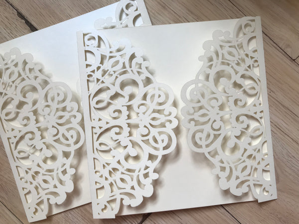 50pcs Colorful Floral Laser cut Invitations,Beautiful Laser Cut Wedding Cards,Invitation Cards - Kdecoration