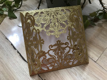 50pcs Glitter Gold Laser Cut Wedding Invitations,Laser Cut Wedding Invite,laser cut invitations - Kdecoration