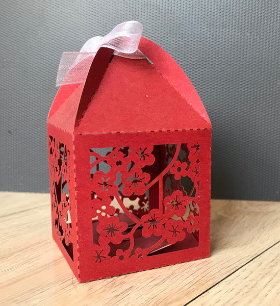 100pcs Pearl Red Laser Cut Favor Box.Unique Favour Box,Chocolate Small Gift Packaging Boxes - Kdecoration