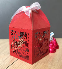 100pcs Pearl Red Laser Cut Favor Box.Unique Favour Box,Chocolate Small Gift Packaging Boxes - Kdecoration