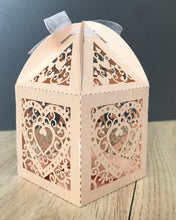 100pcs Pearl Incarnadine Wedding Favor Boxes with ribbon,Laser Cut Wedding Gift Boxes,Laser Cut Gift Boxes,Wedding Gift Packaging Boxes,Chocolate Boxes - Kdecoration