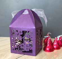 100pcs Pearl Purple Candy gift Boxes,wedding favors,laser cut wedding gift boxes - Kdecoration