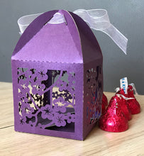 100pcs Pearl Purple Candy gift Boxes,wedding favors,laser cut wedding gift boxes - Kdecoration