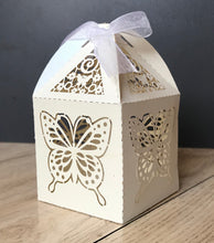 100x Pearl Cream Butterfly Wedding Favour Boxes • Laser Cut Wedding Gift Boxes • Customized Table Decorations - Kdecoration