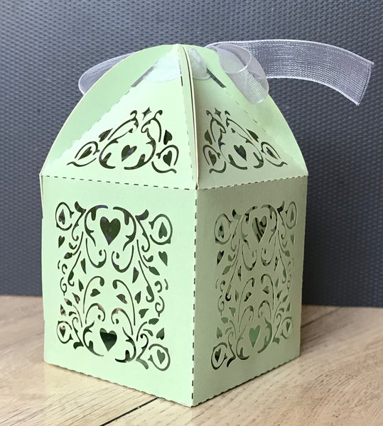 100pcs Pearl Green Small Candy Gift Packaging boxes,Laser Cut Wedding Gift Boxes,Wedding Favors,Bridal Shower Favors - Kdecoration