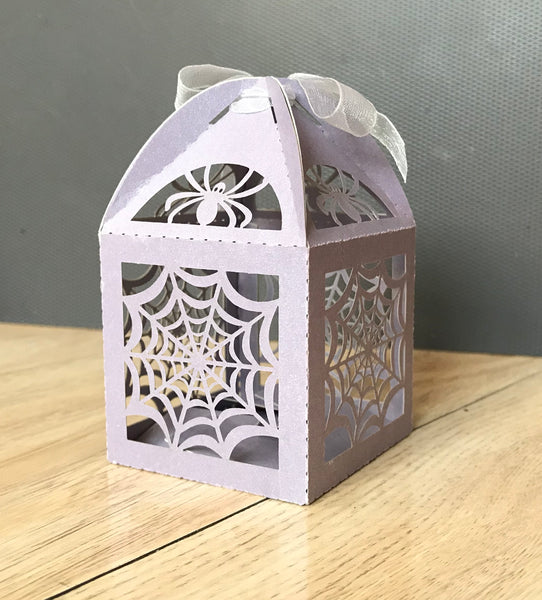 100pcs Pearl Light Purple Laser Cut Wedding Favor Boxes with ribbon,Small Wedding Gift Packaging Boxes,Party Favor Decoration - Kdecoration