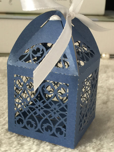 100pieces Laser cut Wedding Gift boxes,wedding favor box with ribbon,Candy/Chocolate Packaging Boxes,Wedding Party Favors,Party Decoration - Kdecoration
