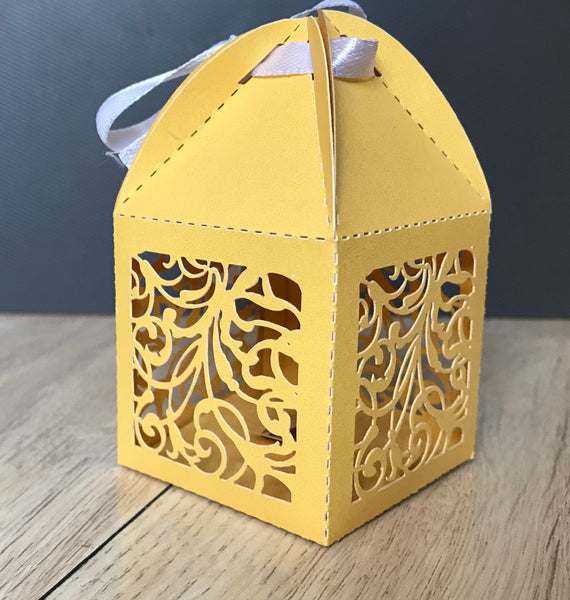 100pcs Pearl Gold Laser Cut Wedding Favor Boxes With Ribbon,Laser Cut Wedding Gift Boxes,Sweet Decorative Chocolate Boxes,Candy Boxes - Kdecoration
