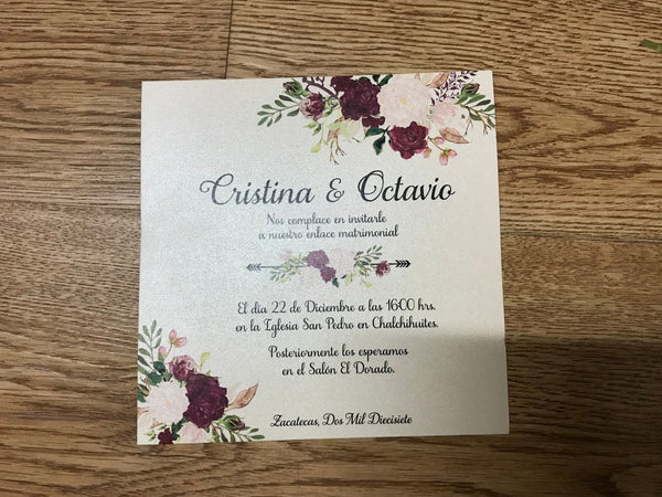 50pcs Pearl Paper Custom Invitation printing,Insert Cards with printing for Invitation - Kdecoration