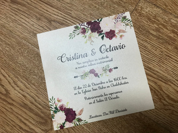 50pcs Pearl Paper Custom Invitation printing,Insert Cards with printing for Invitation - Kdecoration
