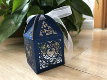 100pcs Glitter navy blue Laser Cut Wedding gift boxes,small Gift packaging Boxes,Wedding Favors - Kdecoration