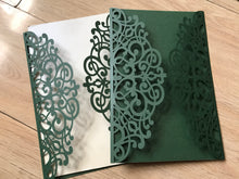 50pcs Pearl Blackish Green Laser Cut Wedding Cards,Engagement Invitation,Bridal Shower Invitations - Kdecoration