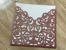 50pcs Glitter Pocket Laser cut Wedding Card,Pocket invite Cover,Invitation Card,Laser Cut Invitation - Kdecoration