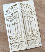 50pcs Pearl cream custom Laser Cut Wedding Invitations,customize Laser Cut invitations cards - Kdecoration