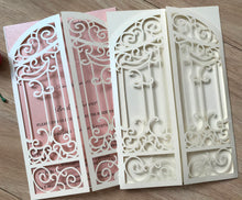 50pcs Pearl cream custom Laser Cut Wedding Invitations,customize Laser Cut invitations cards - Kdecoration