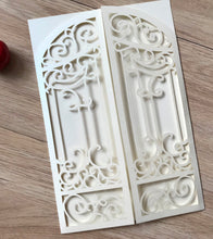 50pcs Pearl cream custom Laser Cut Wedding Invitations,customize Laser Cut invitations cards - Kdecoration