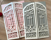 50pcs Pearl cream custom Laser Cut Wedding Invitations,customize Laser Cut invitations cards - Kdecoration