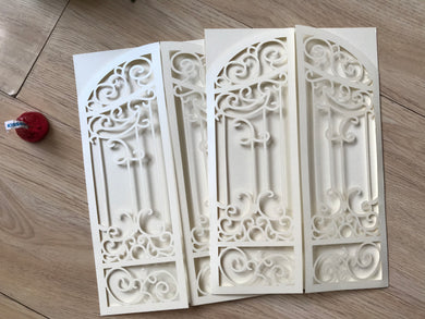 50pcs custom Laser Cut Wedding invite cards,Gate Laser Cut Invitation Cards - Kdecoration