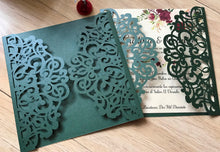 50pcs Pearl blackish green wedding invite cards,laser cut birthday invitations covers - Kdecoration