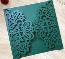 50pcs Pearl blackish green wedding invite cards,laser cut birthday invitations covers - Kdecoration