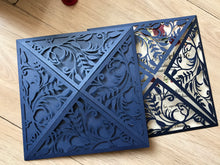 50pcs Navy Blue laser cut Wedding Invitation,Engagement Invitation Cover,Bridal Shower Invitations - Kdecoration