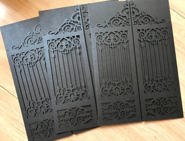 50pcs pearl black gate laser cut invitations cards,laser cut wedding invite cards,Bridal Shower Invitaitons,engagement invitation cards,laser cut invite cards - Kdecoration