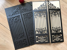 50pcs pearl Black laser cut Invitations Cards,Laser Cut Wedding Cards,Engagement Invitations covers - Kdecoration