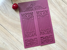 50pcs Burgundy Red Laser Cut Wedding Card,Laser Cut Invitation Cards,Baptism Shower Invitations - Kdecoration