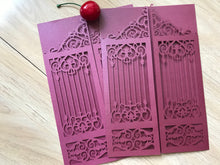 50pcs Burgundy Red Laser Cut Wedding Card,Laser Cut Invitation Cards,Baptism Shower Invitations - Kdecoration