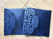 50pcs Pearl Navy Blue Laser Cut wedding invitations covers,Laser Cut Wedding Cards,laser cut Invitations Cards,Engagement invitations Card,Invite sleeve,Bridal Shower Party Invitations cards - Kdecoration