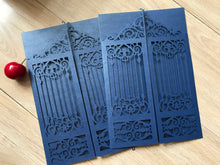 50pcs pearl navy blue laser cut invitations,birthday Invitations,laser cut wedding invite covers - Kdecoration