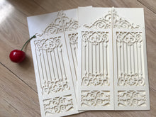 50pcs Pearl Cream Wedding Invitation,Laser Cut Wedding Cards,Invitation Card - Kdecoration