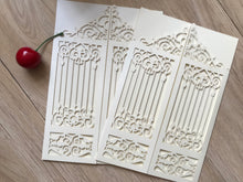 50pcs Pearl Cream Wedding Invitation,Laser Cut Wedding Cards,Invitation Card - Kdecoration