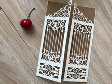 50pcs Pearl Cream Wedding Invitation,Laser Cut Wedding Cards,Invitation Card - Kdecoration