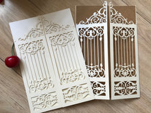 50pcs Pearl Cream Wedding Invitation,Laser Cut Wedding Cards,Invitation Card - Kdecoration