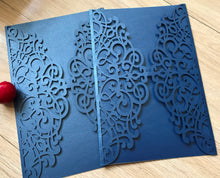 50pcs pearl navy blue Laser Cut wedding invite cards,bridal shower invitations,invitations - Kdecoration