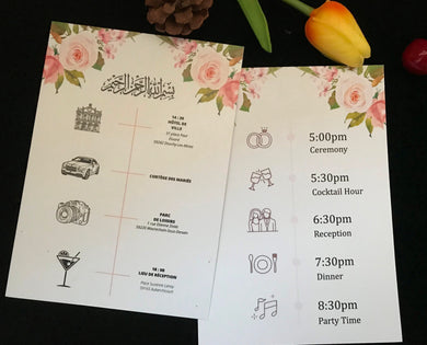 50pcs Custom Menu Cards Printing,Invitations Cards Printable,Insert into laser cut invitation Printable