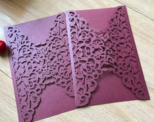 50pcs Pearl burgundy red Laser Cut wedding invite Cards,Laser Cut wedding invitations cards,birthday Invitaitons Cards,birthday invitation cards,laser cut invite cards - Kdecoration