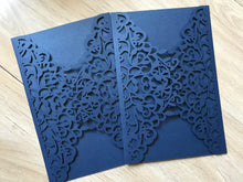 50pcs Pearl Navy Blue Invitation,Laser Cut Invitations Cards,Laser Cut Wedding Cards - Kdecoration