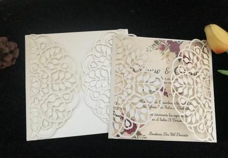 Customized Laser Cut Wedding Invitations cards,50pcs laser cut graduation invitation cards