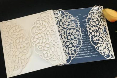 Cartes d'invitation de mariage personnalisées découpées au Laser, 50 cartes d'invitation de remise de diplôme découpées au laser