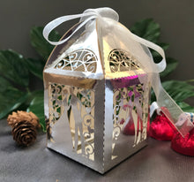 100pcs metallic silver Laser Cut Wedding Favor Boxes,Sweet Chocolate Gift Packaging Boxes ,Bridal &Groom Wedding Favor Boxes,Laser Cut Favor Boxes,Laser Cut Gift Boxes - Kdecoration