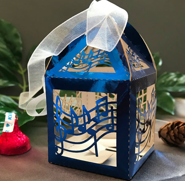 100pcs Metallic Navy Blue Laser Cut Wedding Favor Boxes,Birthday Party Decoration,gift boxes - Kdecoration