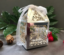 100pcs Metallic Silver Laser Cut Wedding favor boxes,Small Gift Boxes,Chocolate Candy Gift Boxes,Bridal Shower Gift Boxes,Engagement Shower Party Decoration Favors - Kdecoration