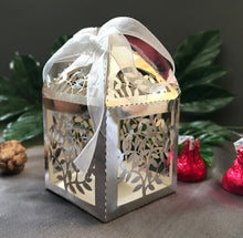 100pcs Metallic Silver Laser Cut Wedding gift Boxes with ribbon,Candy Boxes,Wedding Favor for Guests - Kdecoration